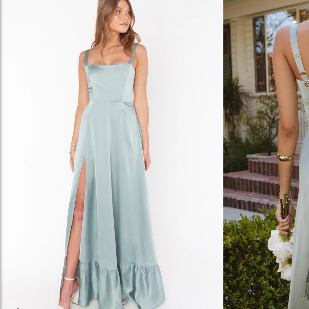Show Me Your MuMu Silver Sage Green Clarissa Corsett Dress